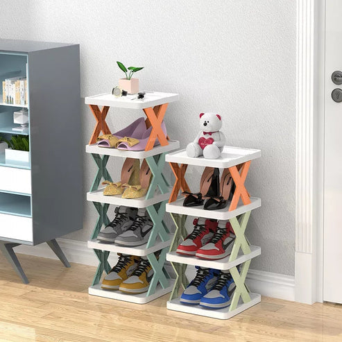 X SHAPE 3 LAYERS SHOE RACK